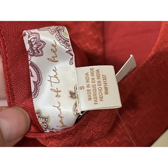 Band of The Free Dress Womens Small Red Mini Bubble Sleeves Solid Casual Summer - Picture 4 of 9